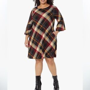 Jessica Howard Women's A-line Soft Long Sleeve Short Dress new